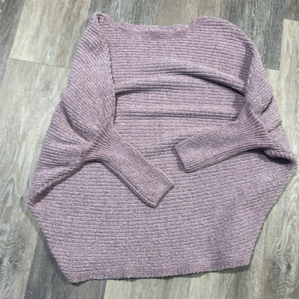 Knit Small Cozy Purple Chenille Sweater EUC Cottagecore Balltcore